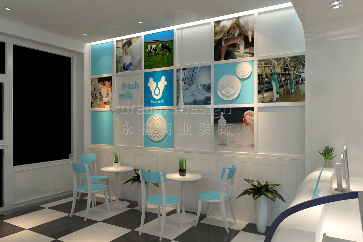 長(zhǎng)沙萫草原真鮮奶裝修設(shè)計(jì)效果圖_長(zhǎng)沙餐飲裝修案例_長(zhǎng)沙裝修公司_永祺商業(yè)裝飾