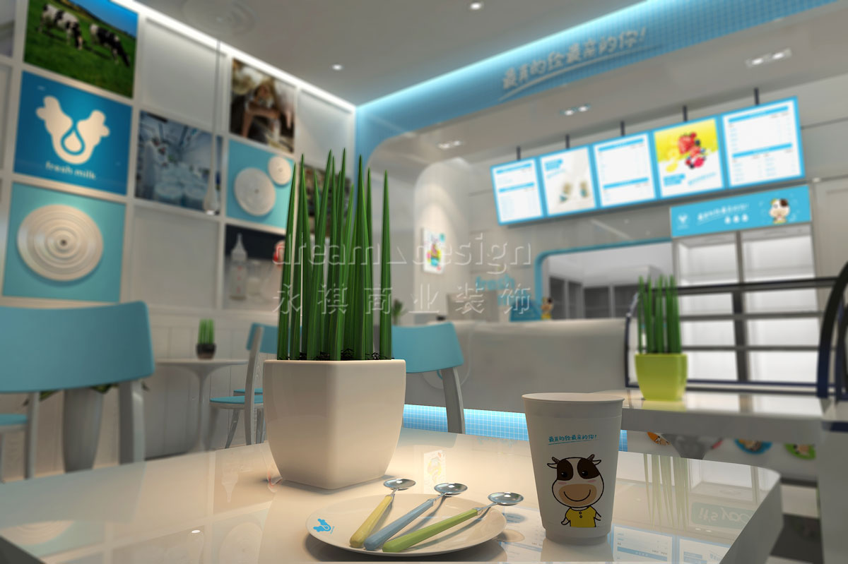 長(zhǎng)沙萫草原真鮮奶裝修設(shè)計(jì)效果圖_長(zhǎng)沙餐飲裝修案例_長(zhǎng)沙裝修公司_永祺商業(yè)裝飾